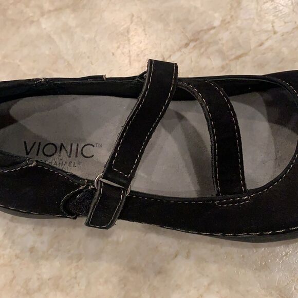 VIONIC Black Suede Mary Janes Flats - Picture 7 of 9
